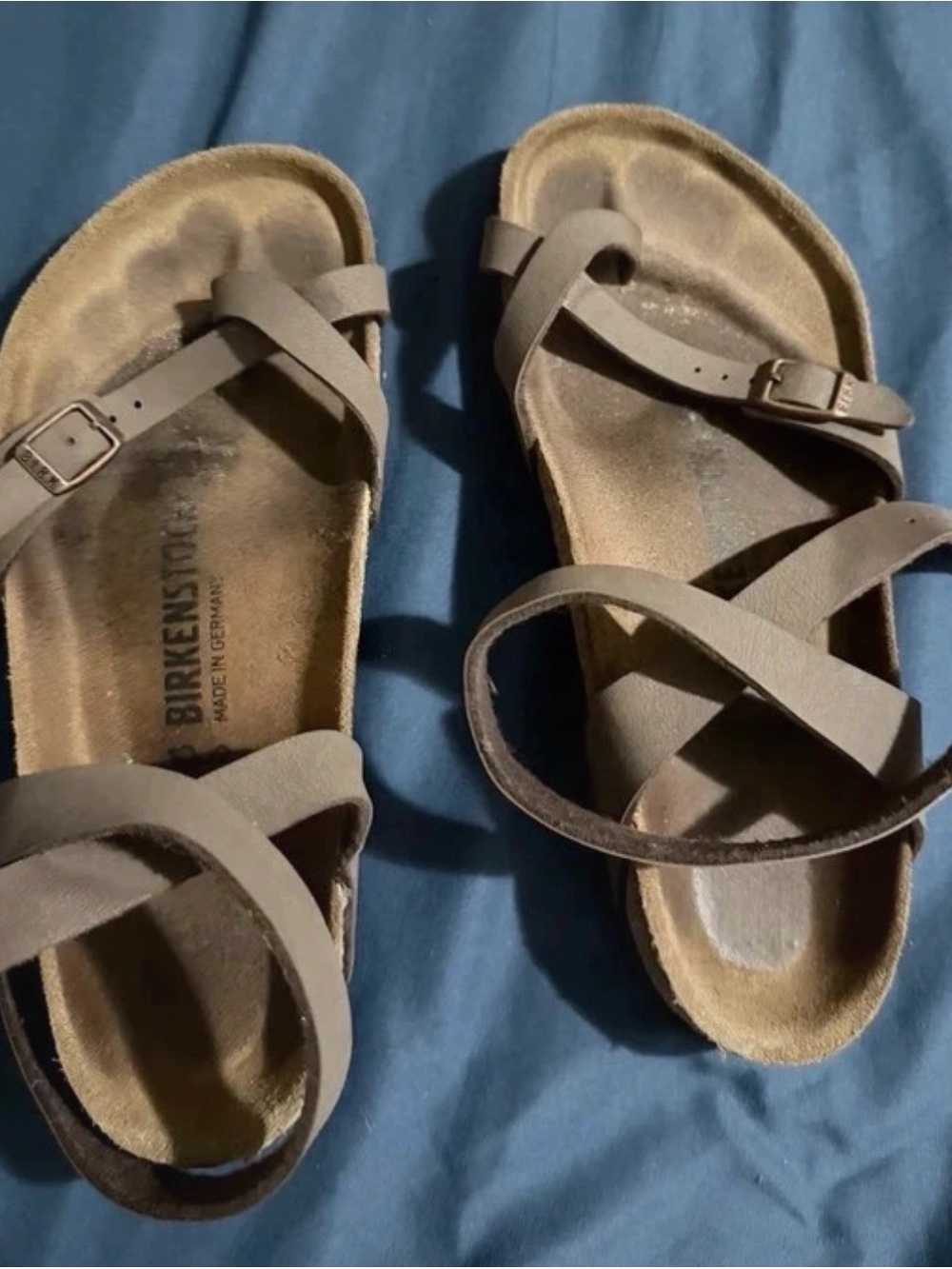 Birkenstock Kids Taupe Brown Crisscross Strap Sandals
